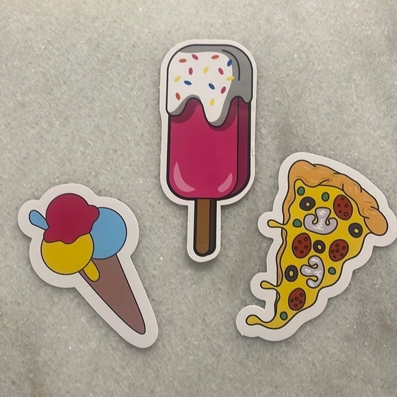 Stickers Foodies pizza ice cream popsicle vinyl stickers New Set of 3 - Picture 7 of 7